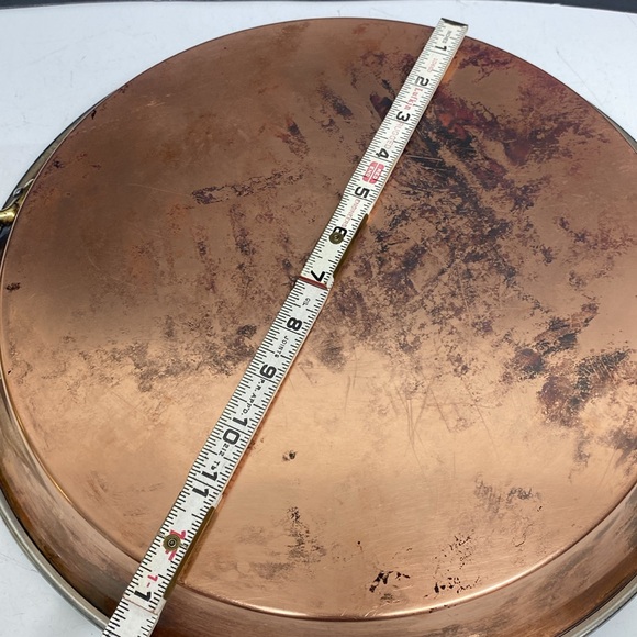Copper Bottom Paella Pan Brass Handled 15 Inch - Picture 16 of 17